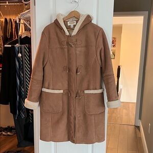 Talbots Tan Teddy Jacket with Toggle Closures